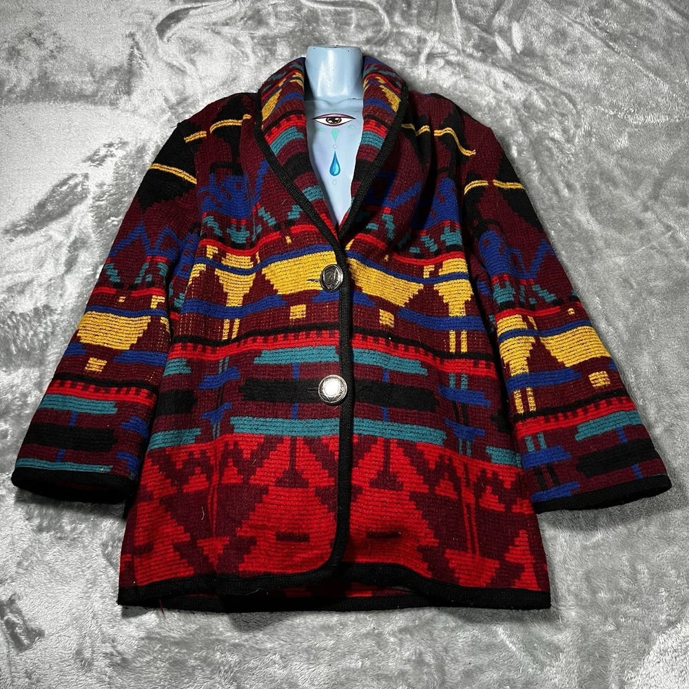 Jofeld Jacket Women Size Medium Vintage Southwestern Wool Multicolor USA